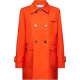 Esprit Collection Kort dubbelknäppt trenchcoat, Orange röd
