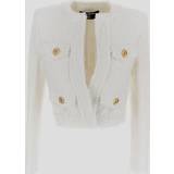Balmain Ytterkläder Balmain Cropped tweed jacket white