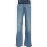 Stella McCartney Dam Byxor & Shorts Stella McCartney Paneled high-rise wide-leg jeans blue