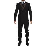 Bruna Kostymer Dolce & Gabbana Brown Striped Wool Slim Piece Suit Tuxedo IT44