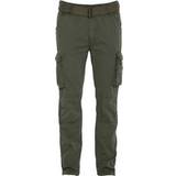 Schott Byxor & Shorts Schott Tr Ranger Cargo Trousers in Cotton with Belt Khaki Green