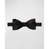 Slipsar Eton Black Floral Woven Silk Bow Tie Herr Slipsar