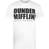 Herr - Linne T-shirts The Office 2XL, White/Black Mens Dunder Mifflin Logo T-Shirt