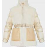 Moncler S - Skinn Kläder Moncler Charente shearling-trimmed down jacket white