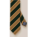 Herr Slipsar Eton Mörkgrön, diagonalrandig slips ull och bomull