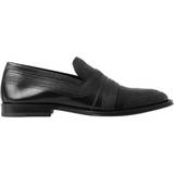 Dolce & Gabbana Lågskor Dolce & Gabbana Black Leather Slipper Loafers Stitched Shoes EU44/US11
