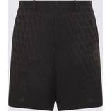 Valentino Byxor & Shorts Valentino Mens Iconograph Nero Vlogo Jacquard-pattern Silk Shorts