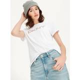 DKNY Dam T-shirts DKNY Women's Glitter Logo T-Shirt in White Cotton