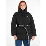 Calvin Klein Dam - Quiltade jackor Calvin Klein Relaxed Belted Puffer Coat BLACK