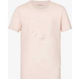Moncler Dam - Rundringad T-shirts Moncler Logo embellished cotton T-shirt beige