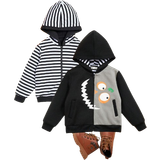 Jackor Dräkter & Kläder Shein Kids QTFun Young Boy Halloween Cartoon Graphic Hooded Jacket