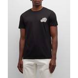 Moncler Jersey - Svarta Kläder Moncler Men's Double Logo Cotton Jersey T-Shirt BLACK