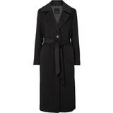 Cashmere - Dam Ytterkläder Sand Copenhagen Cashmere Coat W Clareta Belt Long, Ebony Black Pasform: Regular Fit