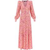Långa klänningar - Rosa Rotate Maxi Shirt Dress With Bouffant Sleeves