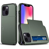 Apple iPhone 13 mini - Gröna Plånboksfodral MAULUND iPhone 13 Mini Hybrid Tåligt Skal med Korthållare Olivgrön