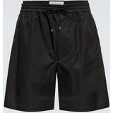 Valentino Herr Byxor & Shorts Valentino Logo cotton twill shorts black