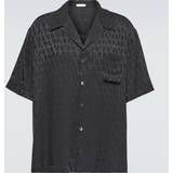 Valentino Överdelar Valentino Toile Iconographe silk shirt black