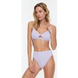 Lila - Polyamid Badkläder Trendyol Collection Dam strukturerad bikini med hög midja undersida, lila