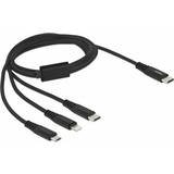Lightning - Skärmad - USB-kabel Kablar DeLock Type C 2.0 - Lightning/Micro USB/USB Type C M-M 1m