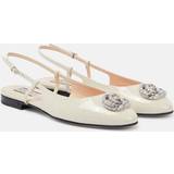 Gucci Ballerinaskor Gucci Double patent leather slingback ballet flats white