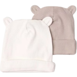 Lindex Mössor Lindex Ribbed Beanies with Ears - Light Dusty White