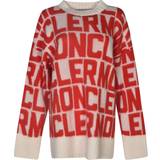 Moncler Röda - Ull Kläder Moncler Red & White Jacquard Sweater P09 Red and white
