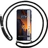Mobiltillbehör Tumundosmartphone Transparent hängande fodral för Xiaomi Poco F5 5G med svart Cordon
