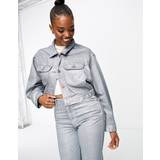 Wrangler Ytterkläder Wrangler – Silvrig, kort jeansjacka, del av set-Silver