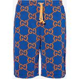 Gucci Kläder Gucci GG-jacquard Jersey Shorts Mens Blue Orange