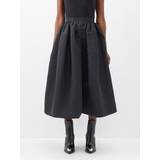 Alexander McQueen Kjolar Alexander McQueen Pleated-waist Faille Midi Skirt Womens Black