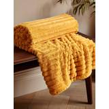 Sammet Filtar Catherine Lansfield Cosy Ribbed Fur Blankets Yellow