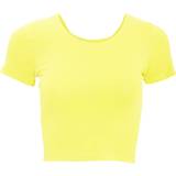 American Apparel Dam T-shirts American Apparel L, Neon Yellow Womens/Ladies Plain Cropped Short Sleeve T-Shirt