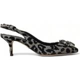 Dam - Transparent Pumps Dolce & Gabbana Silver Leopard Crystal Slingback Pumps Shoes EU36/US5.5