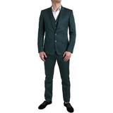 Gröna Kostymer Dolce & Gabbana Green Piece Single Breasted MARTINI Suit IT44