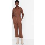 36 - Herr Jumpsuits & Overaller Trendyol Collection WoMens Jumpsuit Brown Cotton Womens