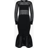 Alexander McQueen Klänningar Alexander McQueen Cotton-blend crochet midi dress black