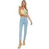 Transparent Byxor & Shorts Trendyol Collection Dam jegging lätt framsida, jeans, klar blå
