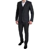 M Kostymer Dolce & Gabbana Black Piece Single Breasted MARTINI Suit IT46