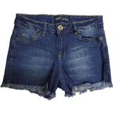 Arizona Dam Byxor & Shorts Arizona Short Fringes Damen Jeans-Hose Used Look mit Fransen 88001722 Dunkelblau