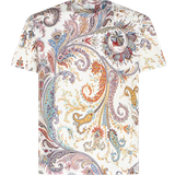 Etro Överdelar Etro T-shirt Mit Paisleydruck Und Logo, Herren, Weiß Größe Weiß