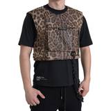 Dam - Leopard T-shirts & Linnen Dolce & Gabbana Brown Leopard Silk Sleeveless Sportswear IT48
