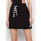 DKNY Dam Kjolar DKNY Sport kvinnors två ton logotyp dragsko avslappnad kjol, svart, liten