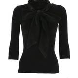 Balenciaga Dam Överdelar Balenciaga Scarf-neck Cotton-velvet Top Womens Black