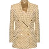 Gucci XS Kavajer Gucci GG jacquard linen-cotton blazer beige