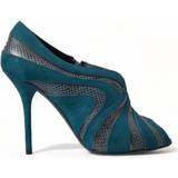 Turkosa Pumps Dolce & Gabbana Teal Suede Leather Peep Toe Heels Pumps Shoes EU40/US9.5