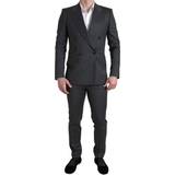 Kostymer Dolce & Gabbana Gray Piece Breasted SICILIA Suit IT46