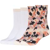 S.Oliver Dam Underkläder s.Oliver Socken Essentials Flower mit Bio-Baumwolle 4er Pack white