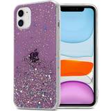 Cadorabo Purple Case for Apple iPhone 11 PRO MAX Cover Protection TPU Silicone Gel Back case with sparkling glitter