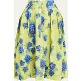 Gula Kjolar Marni Pleated Floral-Print Flare Midi Skirt