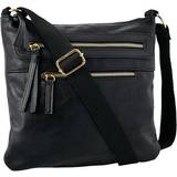 Ellos Svarta Väskor Ellos Women's Multi-Zip Crossbody Bag in Black